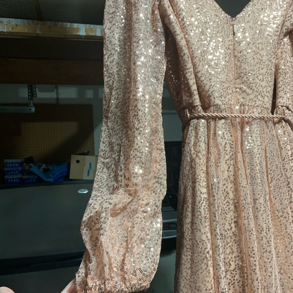 City Chic Rose Gold Maxi Dress EUC - Picture 4 of 8